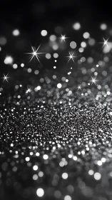 Starlit silver dust drifts across a dreamy midnight horizon.