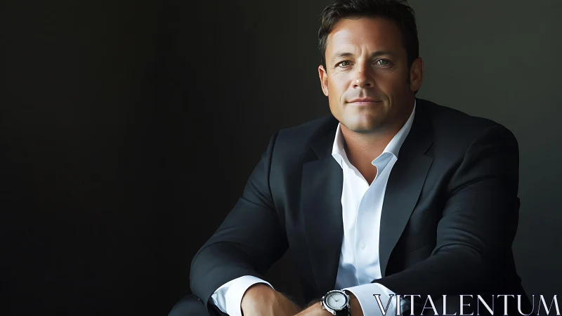 Half-length corporate portrait under soft directional lighting.