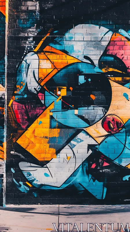 Color-splashed city wall alive with bold urban shapes.