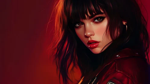 High-contrast digital portrait renders cinematic red side lighting