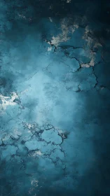 Moody teal textures drift across a cracked painted surface