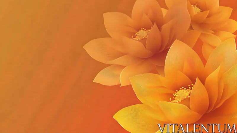 Golden Lotus Flowers in Warm Radiance.