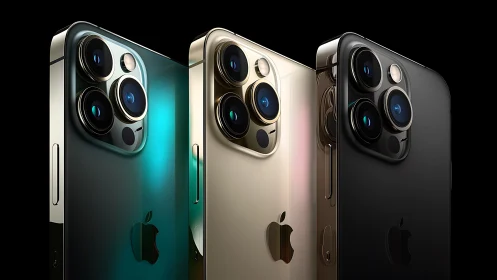 Three iPhone Pro Models in Stunning Colors.
