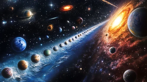 Multiverse planetary corridor converging into stellar singularity