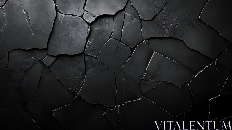 Shattered midnight slate tessellates into quiet volcanic calm