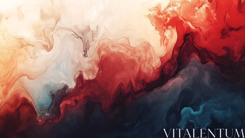 Fluid dynamics inspired abstract gradient in warm cool spectrum