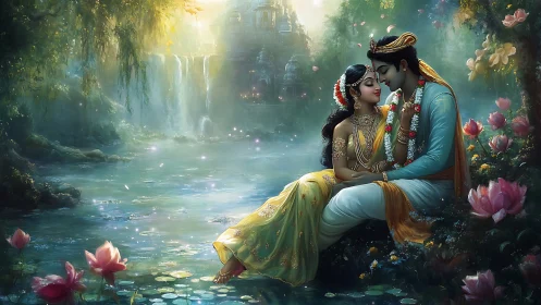 Divine Romance Blossoms Where Enchanted Waters Mirror Celestial Dreams