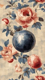 Vintage peonies and painted planets in gentle orbit.
