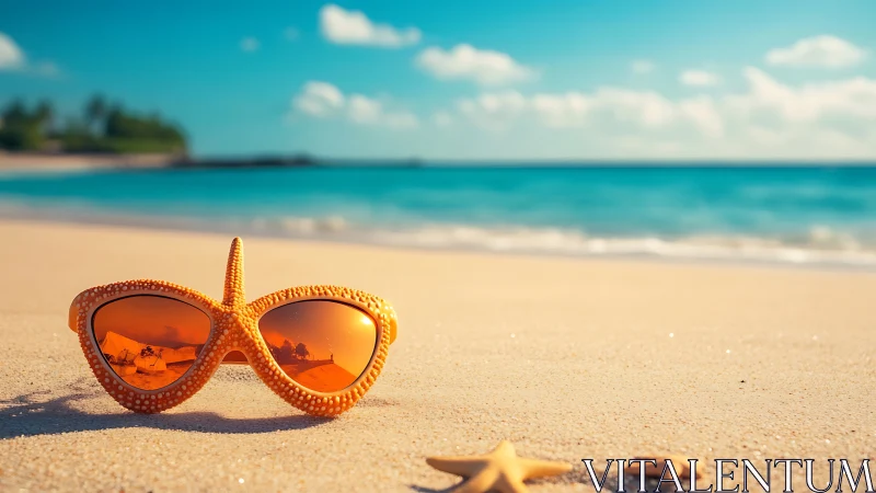 Star-kissed sunglasses bask in a sunlit ocean daydream.