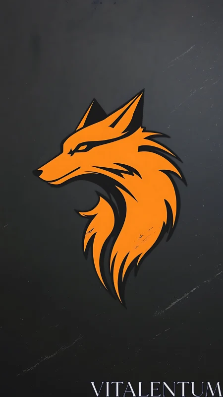 Bold orange fox emblem with sleek modern graphic charm.