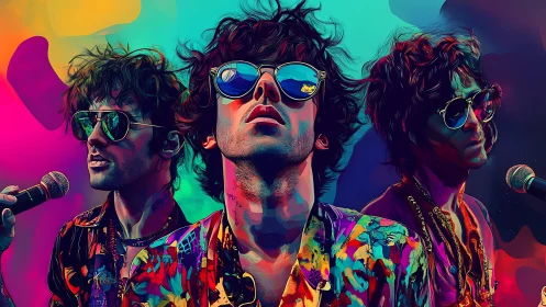 Neon crooner multiplies into a prismatic chorus of swagger