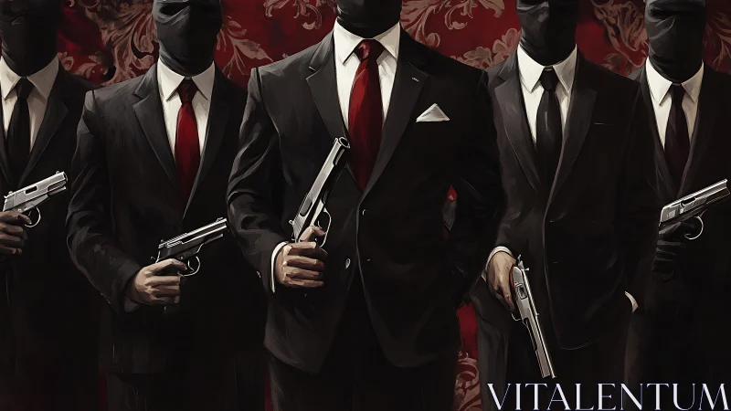 Masked gunmen in scarlet ties quietly choreograph menace