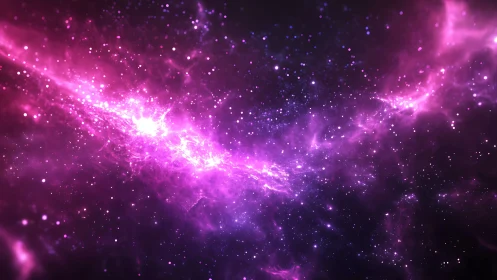 Bright magenta nebula rendered against a dark space field