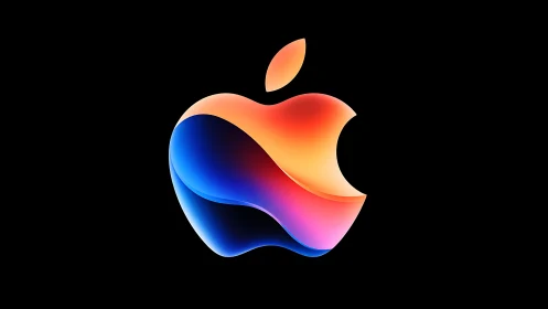 Gradient Mesh Apple Logo with Dynamic Color Transition.