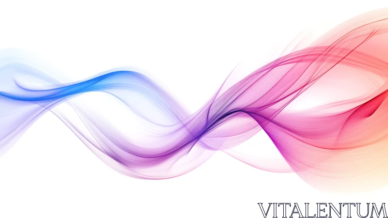 Flowing chromatic waveforms over minimalist white field.