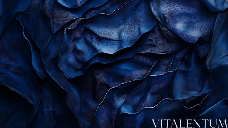 Deep Blue Abstract Fabric Layers with Dramatic Texture.