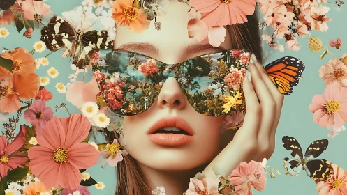 Dreamy floral sunglasses invite a gentle escape into nature