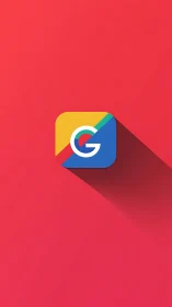 Google's Iconic "G" Logo Rendered With Modern Depth on Vibrant Red