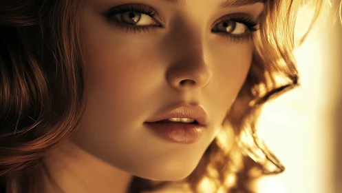 Sunlit gaze melts into softly glowing cinematic closeup