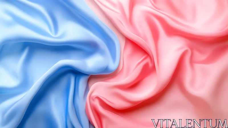 Soft blue and pink satin folds in dreamy gentle motion.