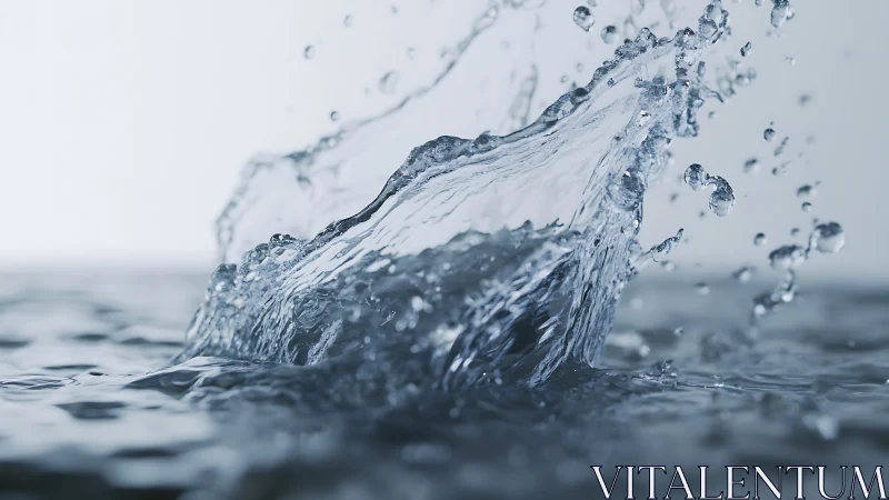 Close-up view of water splash dynamics on liquid surface.