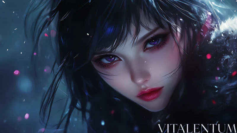 Midnight-eyed sorceress quietly unravels the winter storm