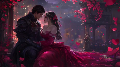 Romance Ablaze: Two Souls Dance Through Phantom Petals and Magic