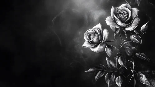 Elegant Black and White Roses Bloom with Timeless Grace.