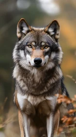 Warm-eyed forest wolf meeting your curious gaze today.