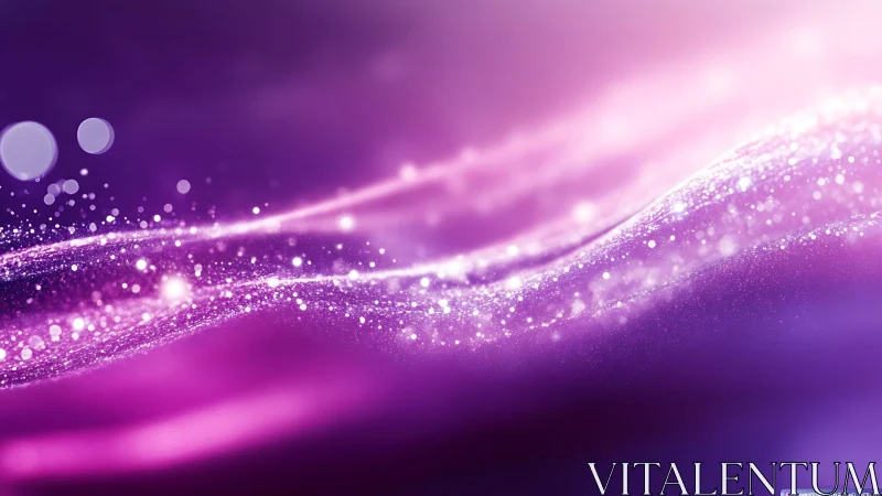 Shimmering Abstract Purple Waves with Sparkling Light Effects.