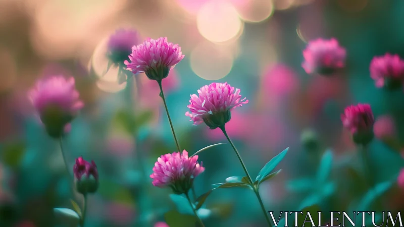 Selective focus macro photography of magenta carnations with bokeh depth-of-field rendering