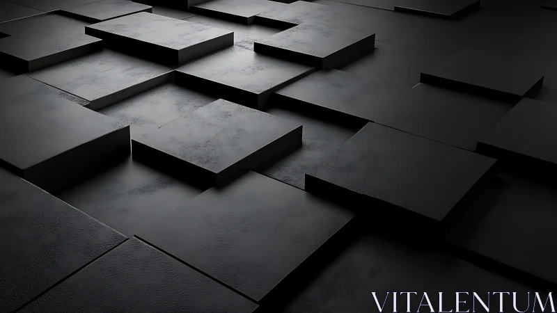 Staggered matte black extrusion grid with low grazing light.