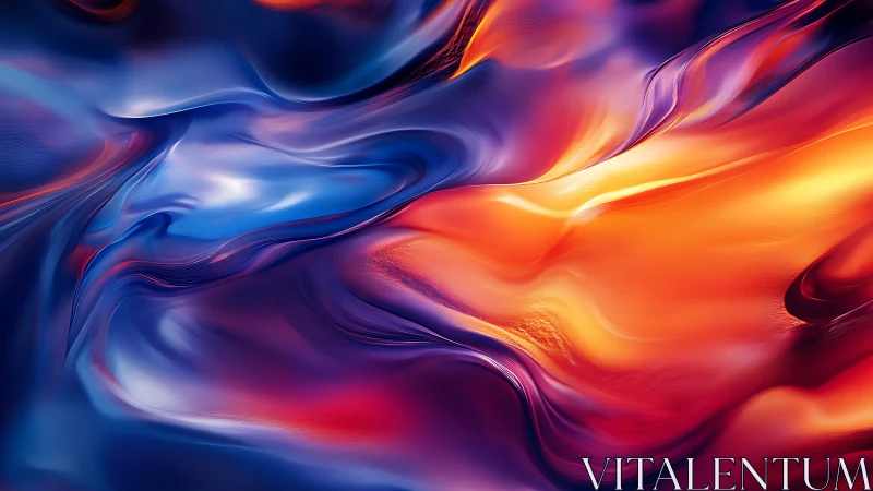 Liquid neon waves in flowing blue and orange motion.