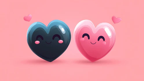 Two Joyful Hearts Dancing in Love: A Sweet Romantic Moment.