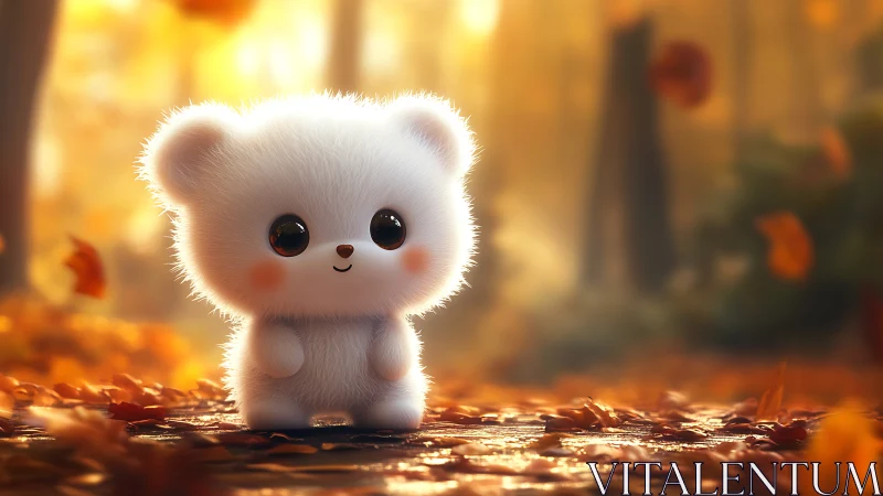 Volumetric backlit fluffy toy bear rendered in shallow depth