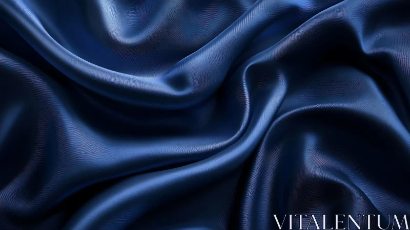 Luminous Silk Geometry: Abstract Blue Textile Folds.