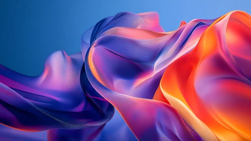 Iridescent digital fabric folds reveal dynamic chromatic gradients