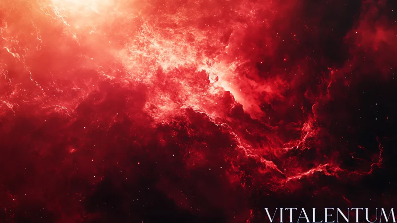 Ionized hydrogen nebula glows with dense red emission filaments