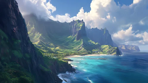 Emerald Cliffs Meet Turquoise Shores: Paradise Carved in Stone.