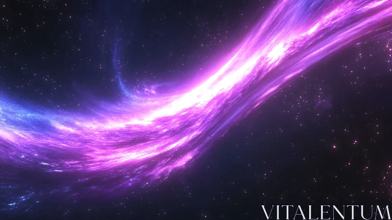 Radiant magenta nebula stream arcing through deep cosmos.