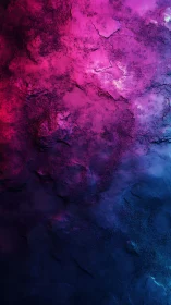 Nebula-stained stone wall hums with magenta and midnight blues