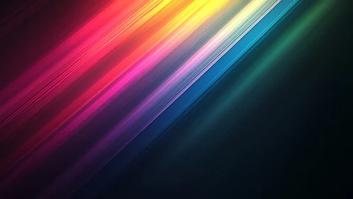 Radiant diagonal spectrum streaks illuminate dark space.