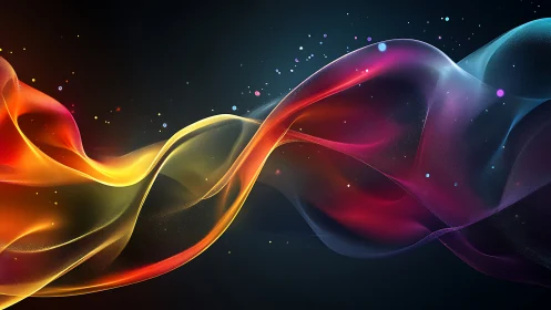 Glowing ribbons of color dance gently across a dreamy night sky