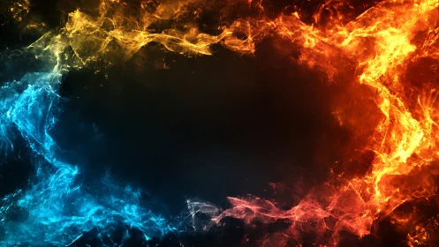 Blue-Orange Plasma Collision: Thermodynamic Energy Interface Analysis.