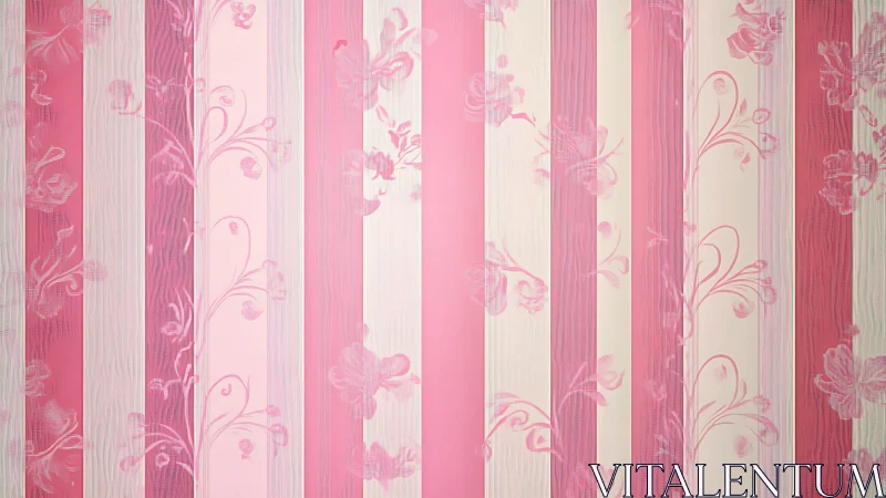 Pink vertical stripes with soft floral overlay texture.