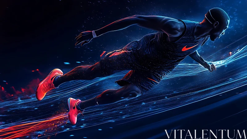 Electric night runner in motion, chasing speed and light.