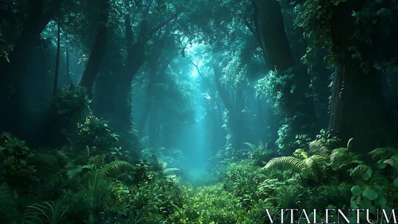 Luminescent Cathedral: Nature's Verdant Sanctuary.