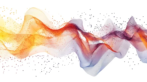 Dynamic color waveform renders flowing particulate data stream