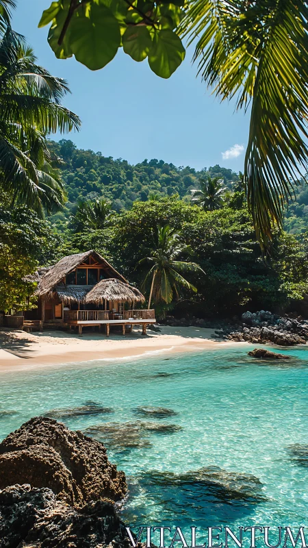 Tropical Beach Bungalow in Emerald Waters