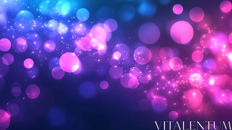 Vibrant bokeh lights in dreamy purple and blue abstract style.